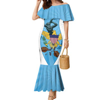 US Virgin Islands Family Matching Mermaid Dress and Hawaiian Shirt Emancipation Proud Freedom Statue
