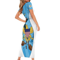 US Virgin Islands Family Matching Short Sleeve Bodycon Dress and Hawaiian Shirt Emancipation Proud Freedom Statue