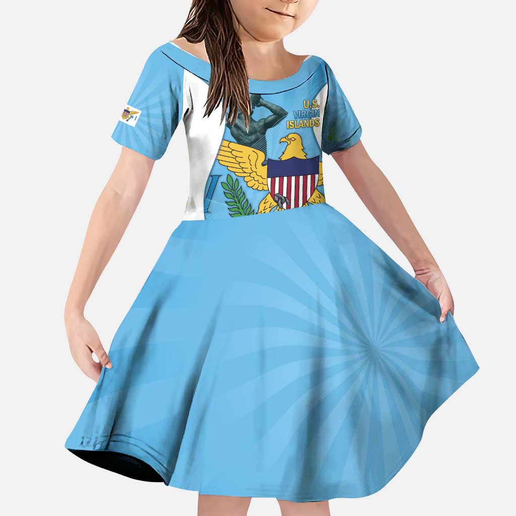 US Virgin Islands Family Matching Summer Maxi Dress and Hawaiian Shirt Emancipation Proud Freedom Statue