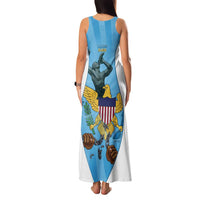 US Virgin Islands Family Matching Tank Maxi Dress and Hawaiian Shirt Emancipation Proud Freedom Statue