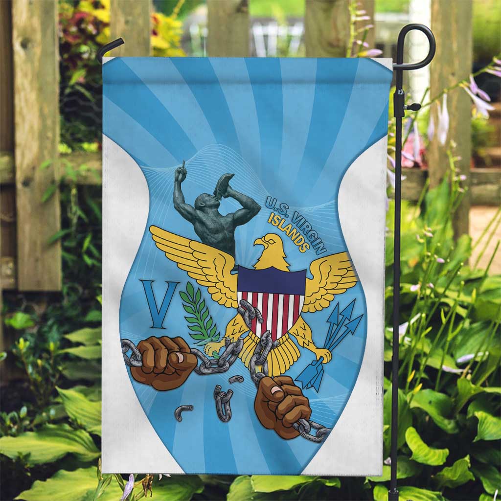 US Virgin Islands Garden Flag Emancipation Proud Freedom Statue