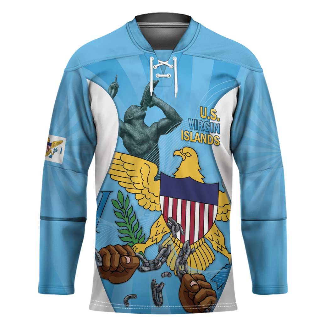 US Virgin Islands Hockey Jersey Emancipation Proud Freedom Statue