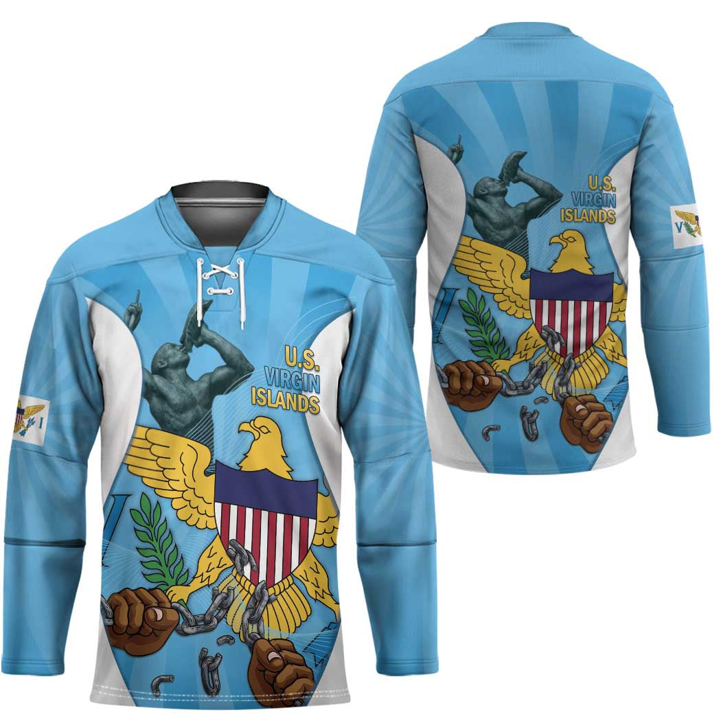 US Virgin Islands Hockey Jersey Emancipation Proud Freedom Statue