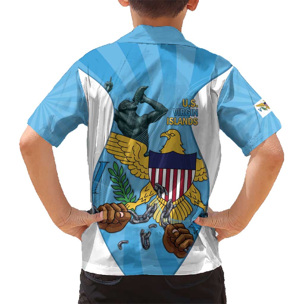 US Virgin Islands Kid Hawaiian Shirt Emancipation Proud Freedom Statue