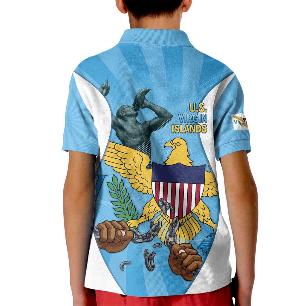 US Virgin Islands Kid Polo Shirt Emancipation Proud Freedom Statue