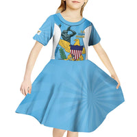 US Virgin Islands Kid Short Sleeve Dress Emancipation Proud Freedom Statue