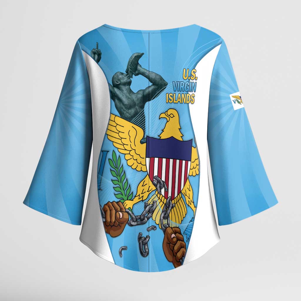 US Virgin Islands Kimono Sleeve Blouse Emancipation Proud Freedom Statue