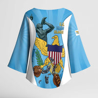 US Virgin Islands Kimono Sleeve Blouse Emancipation Proud Freedom Statue