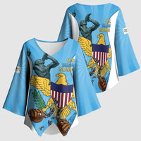 US Virgin Islands Kimono Sleeve Blouse Emancipation Proud Freedom Statue
