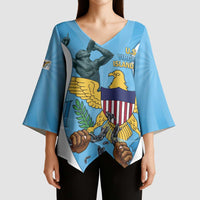 US Virgin Islands Kimono Sleeve Blouse Emancipation Proud Freedom Statue