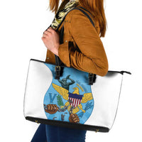 US Virgin Islands Leather Tote Bag Emancipation Proud Freedom Statue