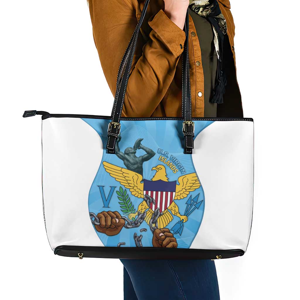 US Virgin Islands Leather Tote Bag Emancipation Proud Freedom Statue