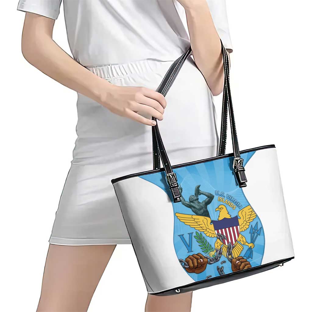 US Virgin Islands Leather Tote Bag Emancipation Proud Freedom Statue