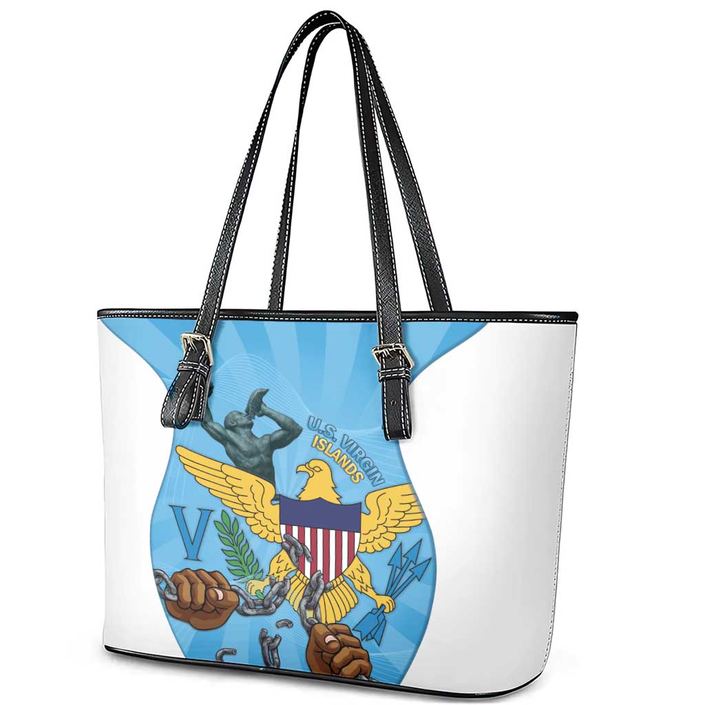 US Virgin Islands Leather Tote Bag Emancipation Proud Freedom Statue
