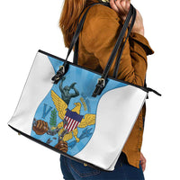 US Virgin Islands Leather Tote Bag Emancipation Proud Freedom Statue