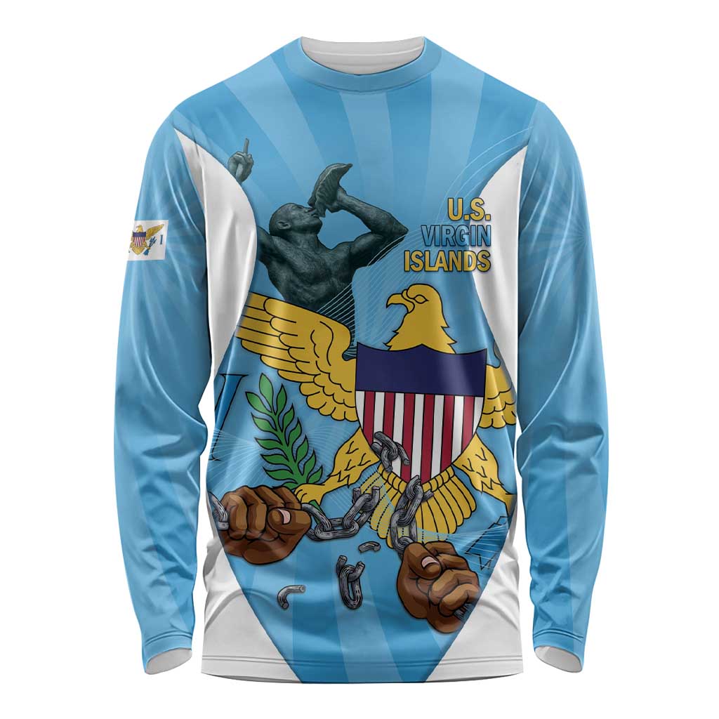 US Virgin Islands Long Sleeve Shirt Emancipation Proud Freedom Statue