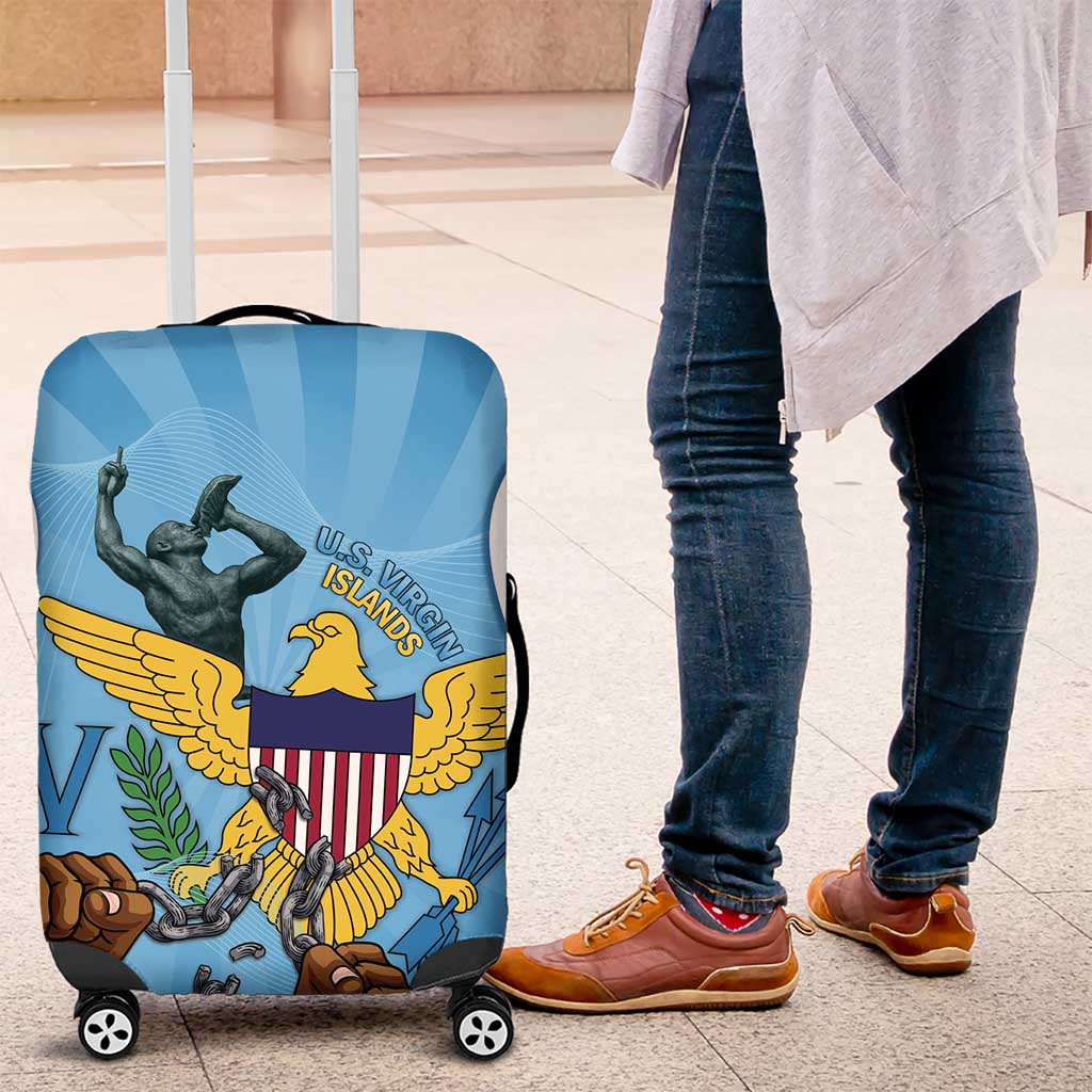 US Virgin Islands Luggage Cover Emancipation Proud Freedom Statue