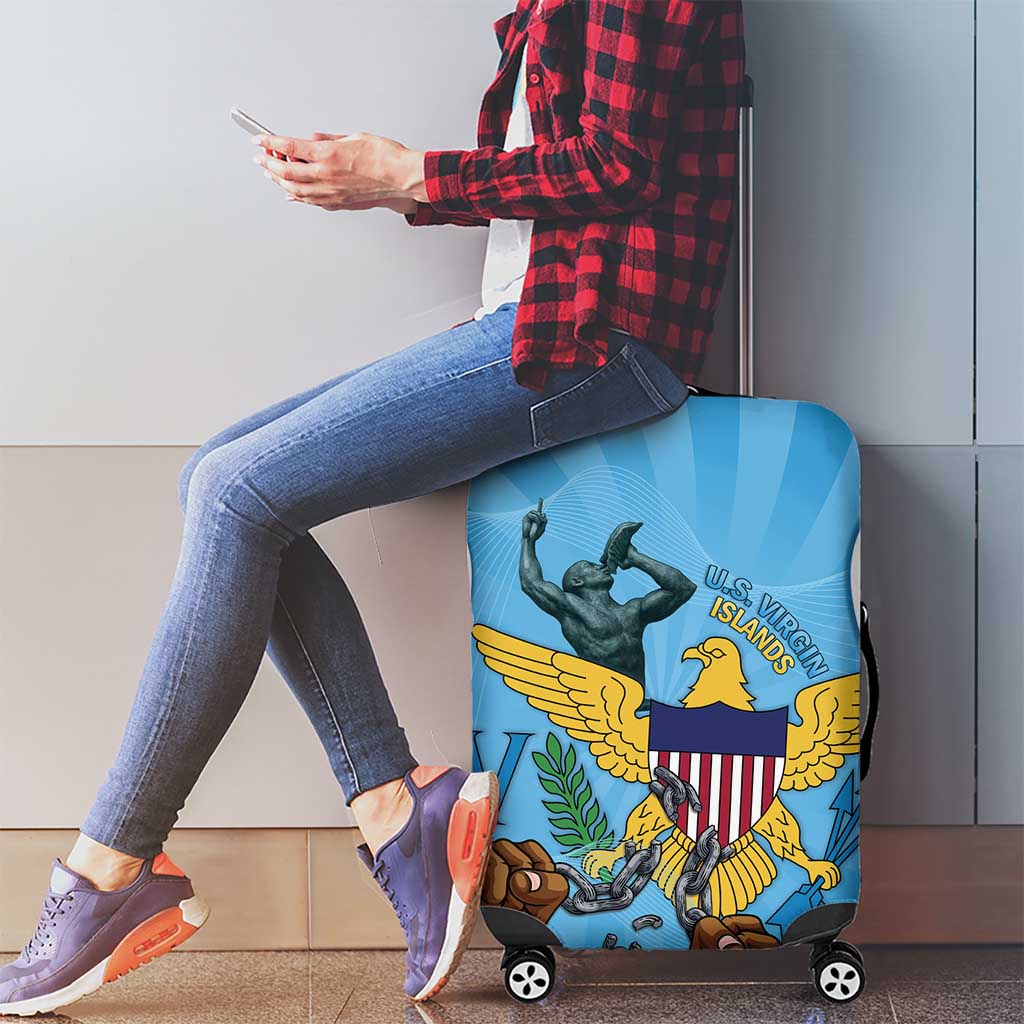 US Virgin Islands Luggage Cover Emancipation Proud Freedom Statue