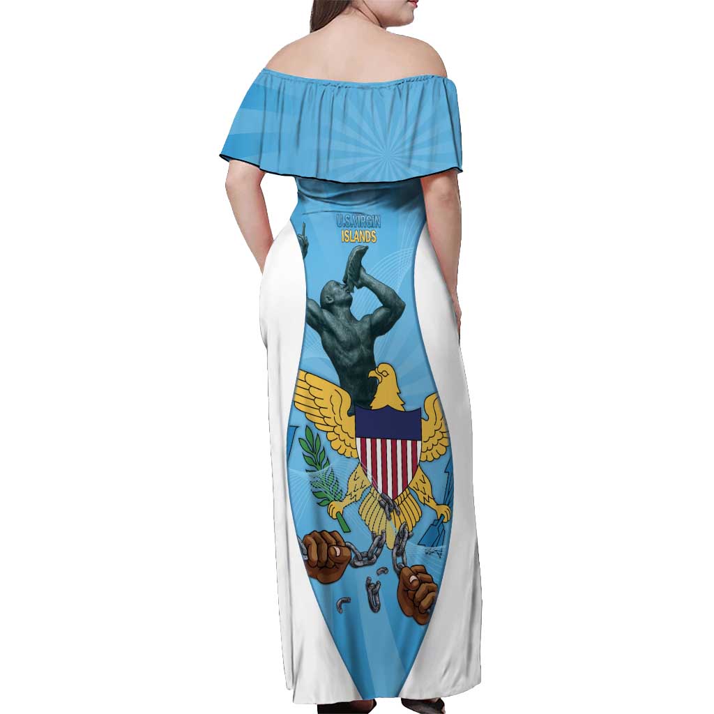 US Virgin Islands Off Shoulder Maxi Dress Emancipation Proud Freedom Statue