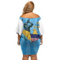 US Virgin Islands Off Shoulder Short Dress Emancipation Proud Freedom Statue