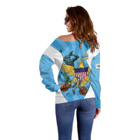 US Virgin Islands Off Shoulder Sweater Emancipation Proud Freedom Statue