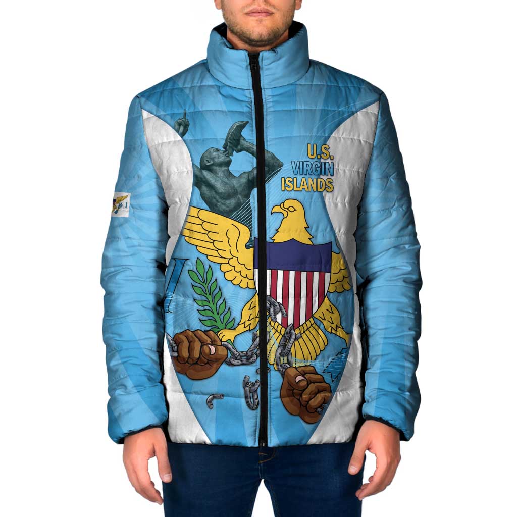 US Virgin Islands Padded Jacket Emancipation Proud Freedom Statue