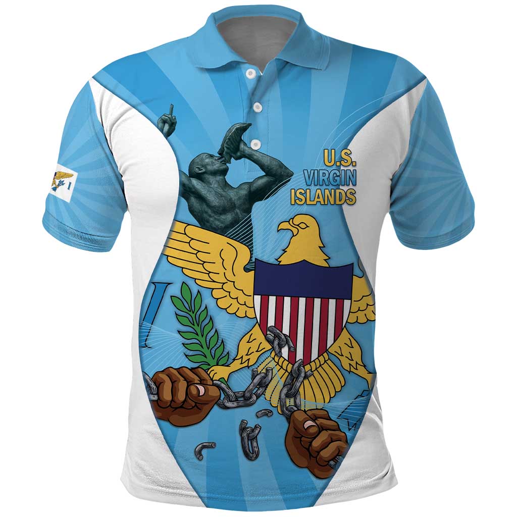 US Virgin Islands Polo Shirt Emancipation Proud Freedom Statue