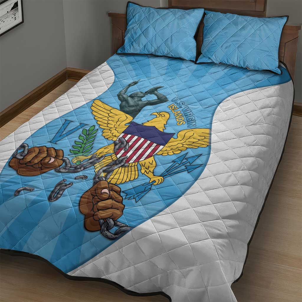US Virgin Islands Quilt Bed Set Emancipation Proud Freedom Statue