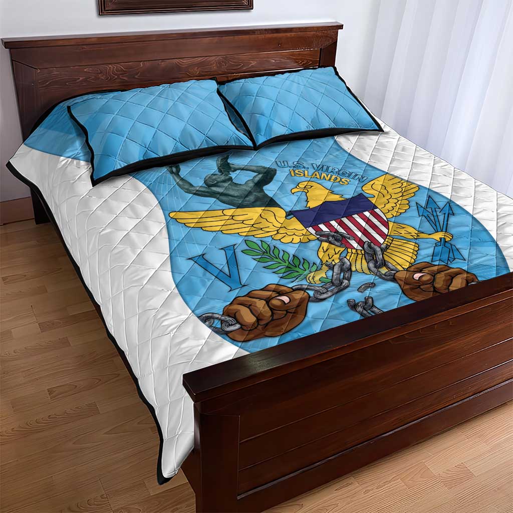 US Virgin Islands Quilt Bed Set Emancipation Proud Freedom Statue
