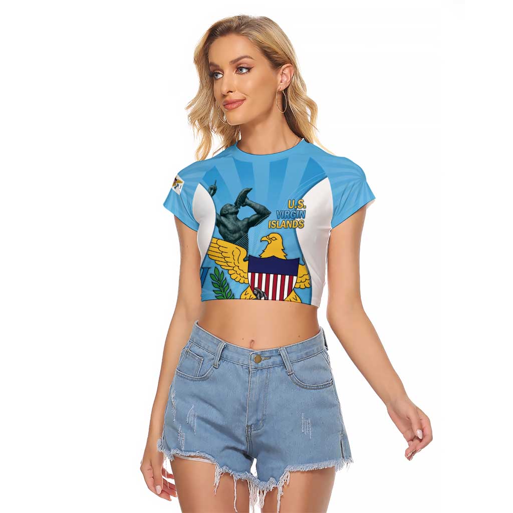 US Virgin Islands Raglan Cropped T Shirt Emancipation Proud Freedom Statue