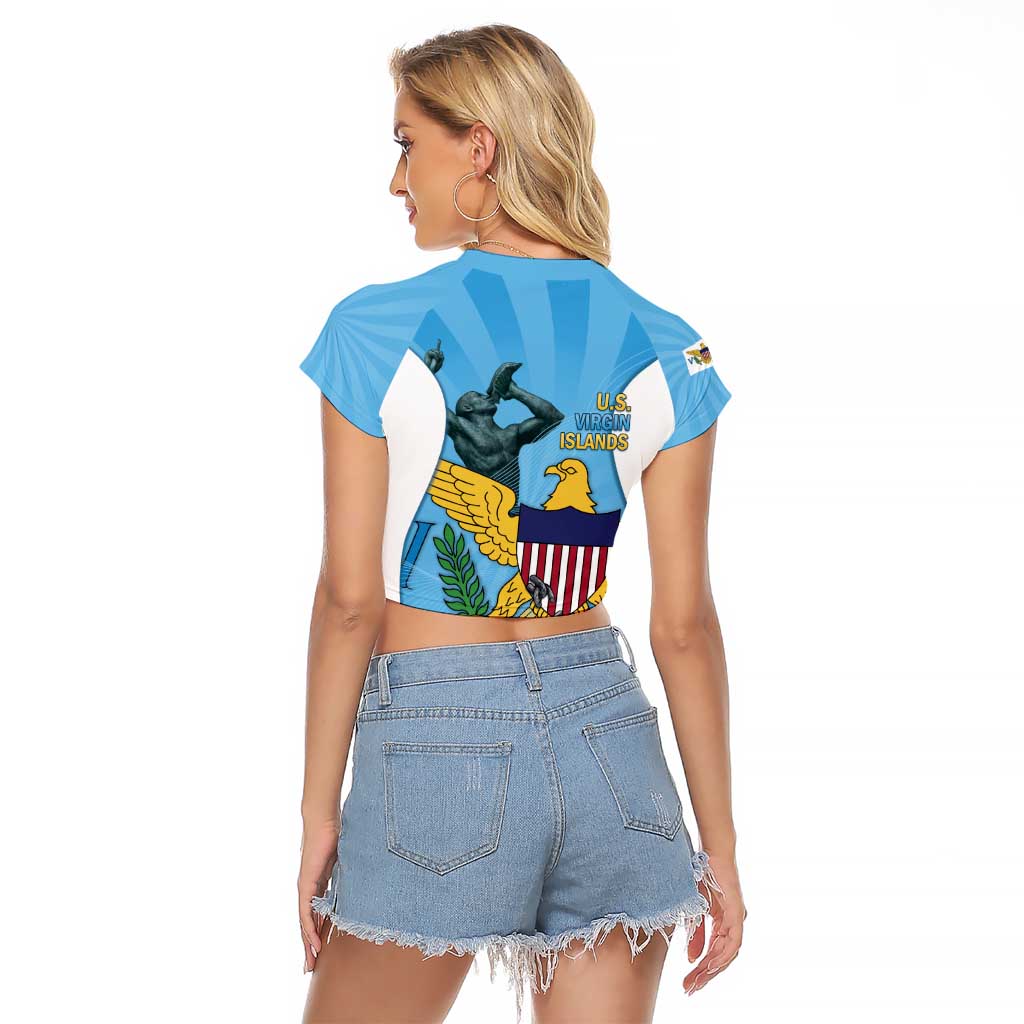 US Virgin Islands Raglan Cropped T Shirt Emancipation Proud Freedom Statue