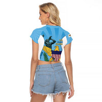 US Virgin Islands Raglan Cropped T Shirt Emancipation Proud Freedom Statue