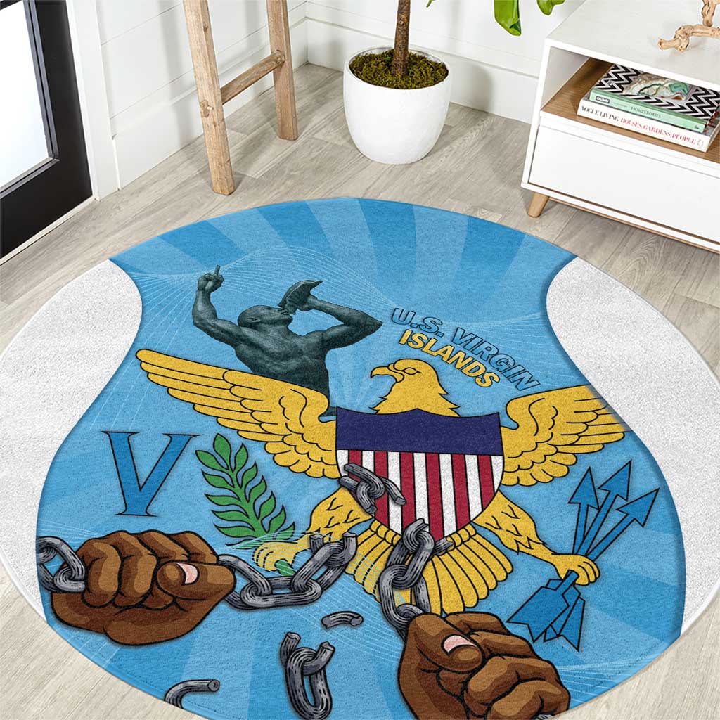 US Virgin Islands Round Carpet Emancipation Proud Freedom Statue
