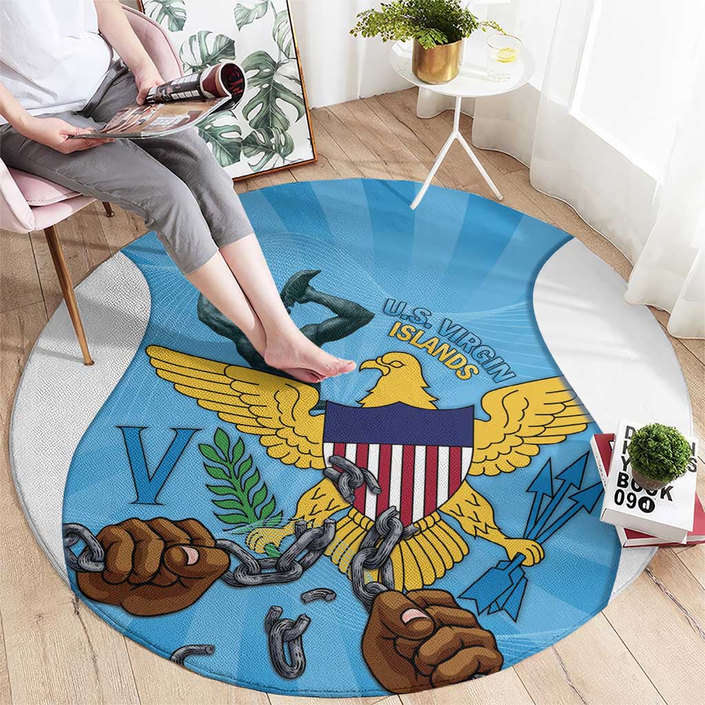 US Virgin Islands Round Carpet Emancipation Proud Freedom Statue