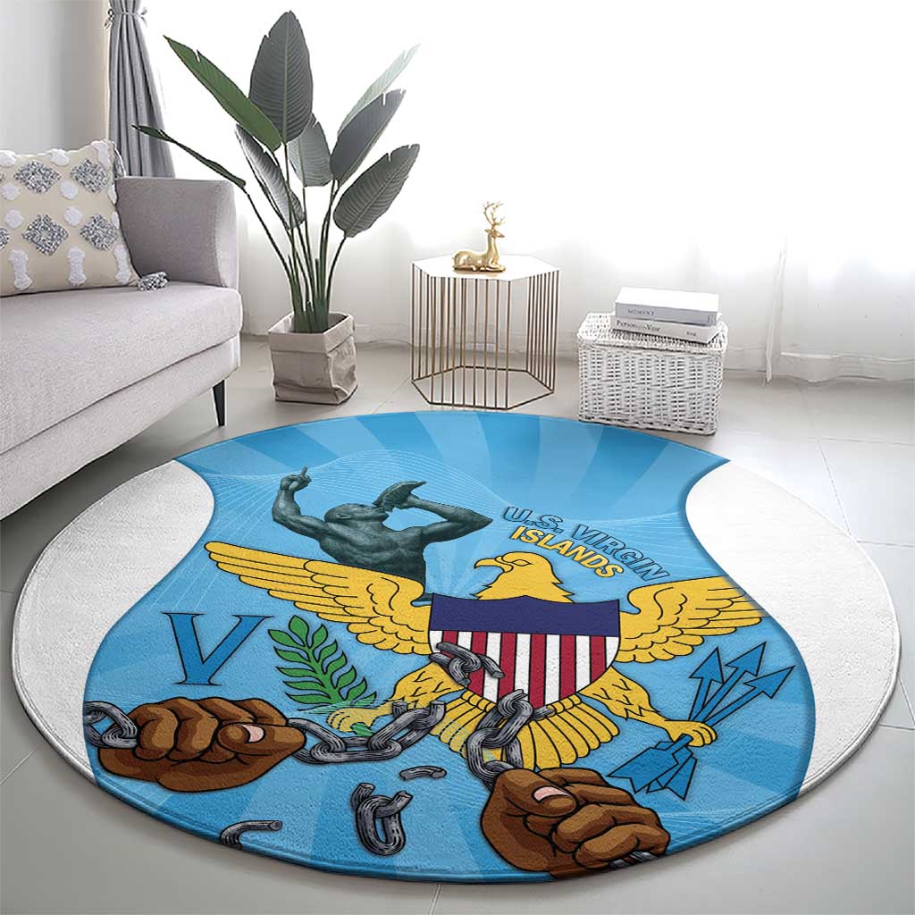 US Virgin Islands Round Carpet Emancipation Proud Freedom Statue