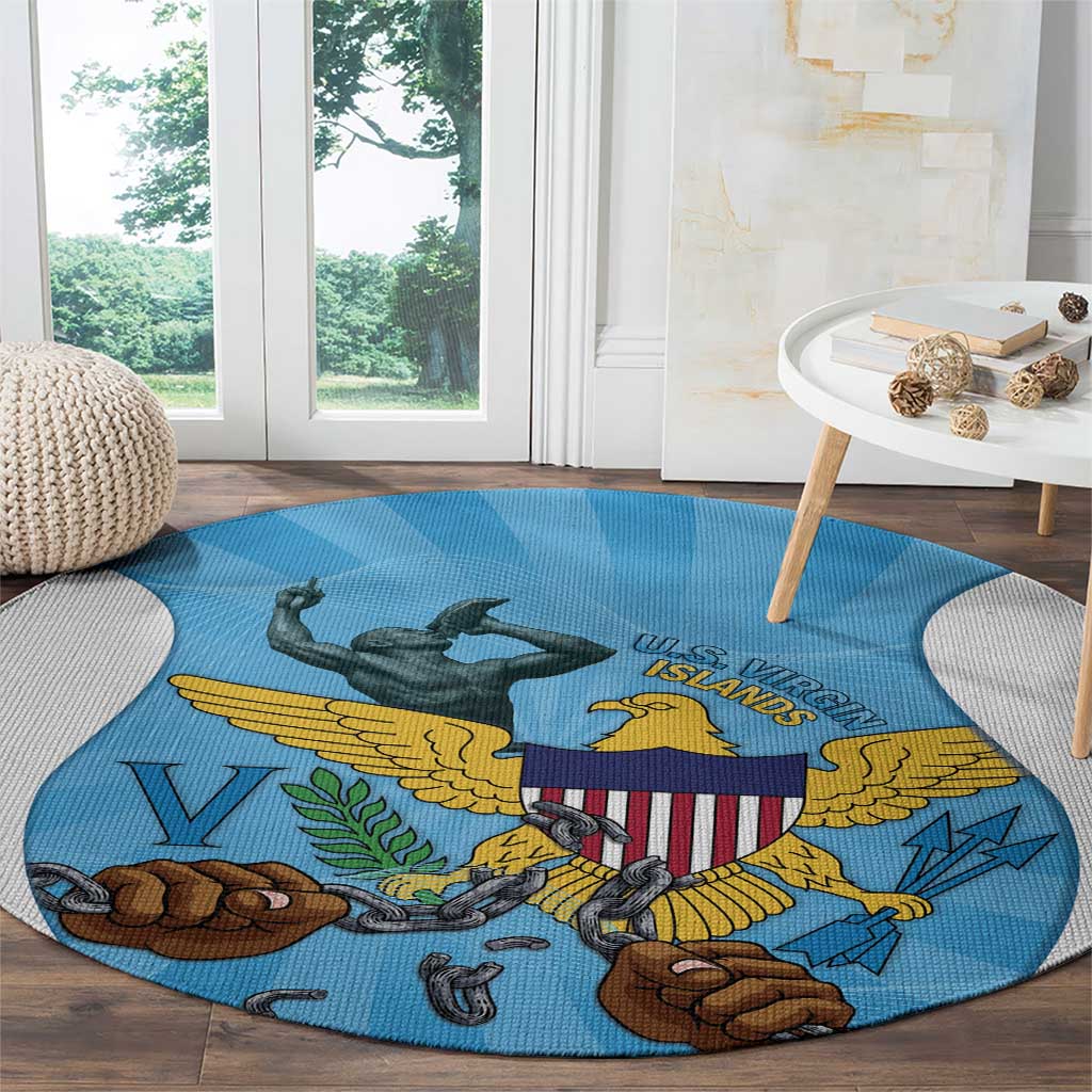US Virgin Islands Round Carpet Emancipation Proud Freedom Statue