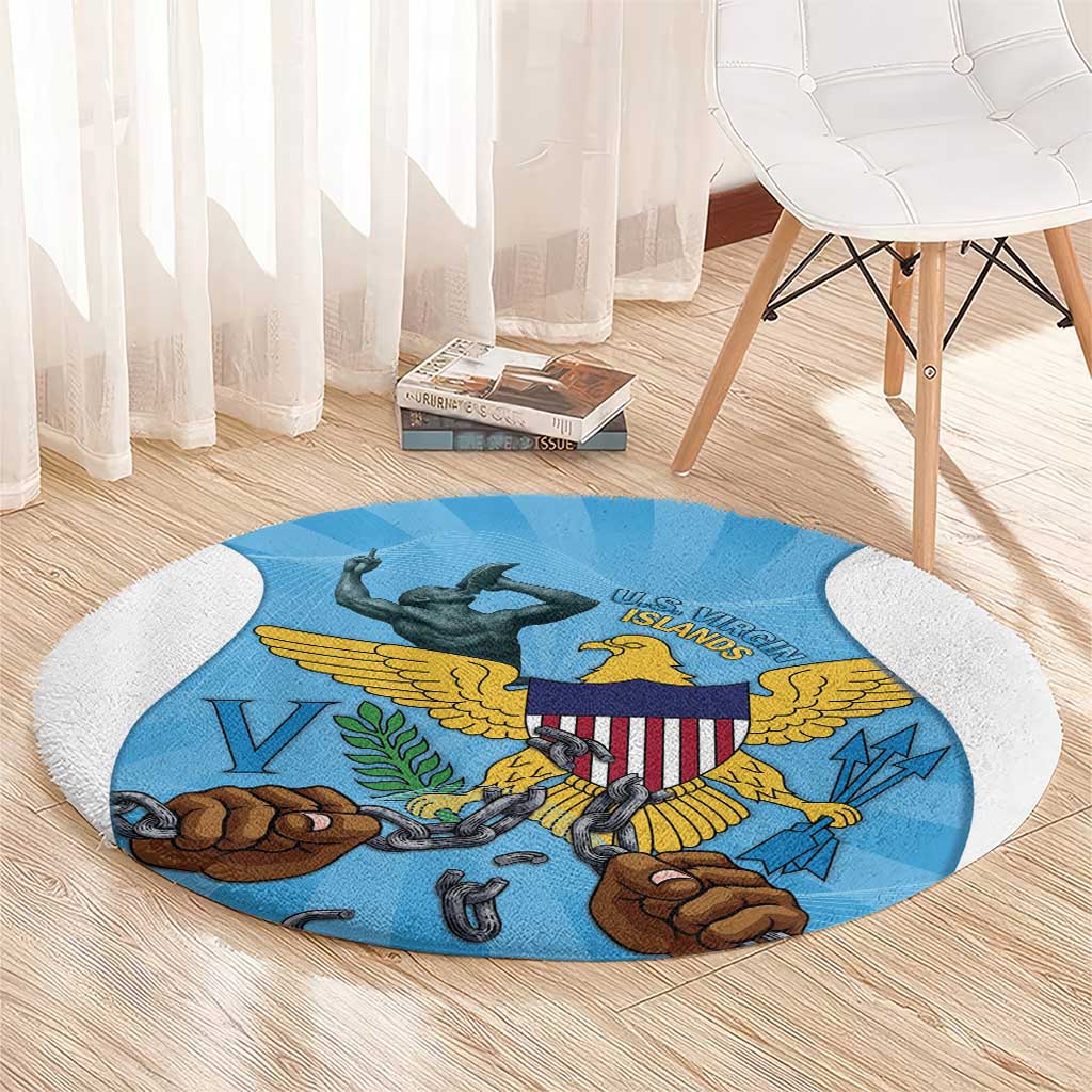 US Virgin Islands Round Carpet Emancipation Proud Freedom Statue
