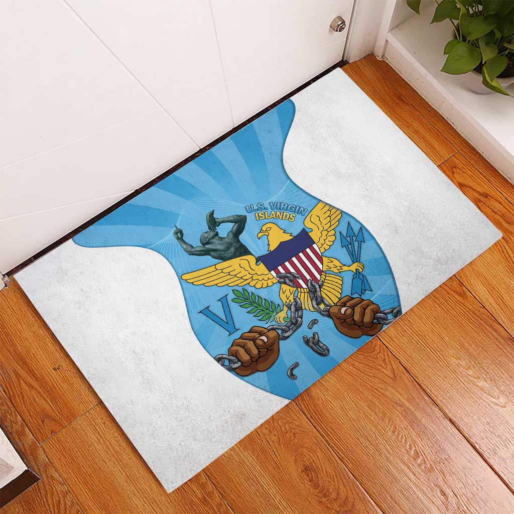 US Virgin Islands Rubber Doormat Emancipation Proud Freedom Statue