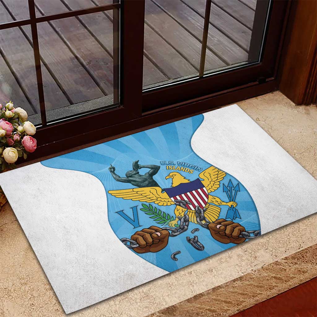 US Virgin Islands Rubber Doormat Emancipation Proud Freedom Statue