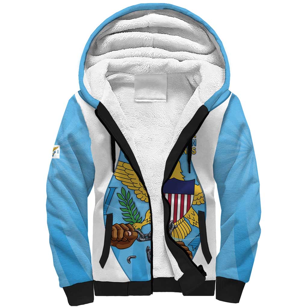 US Virgin Islands Sherpa Hoodie Emancipation Proud Freedom Statue