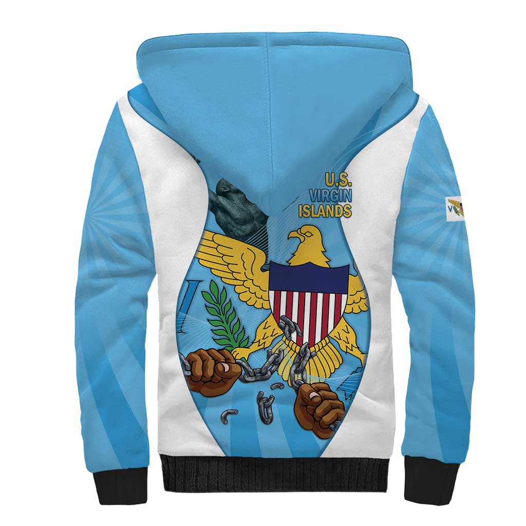 US Virgin Islands Sherpa Hoodie Emancipation Proud Freedom Statue