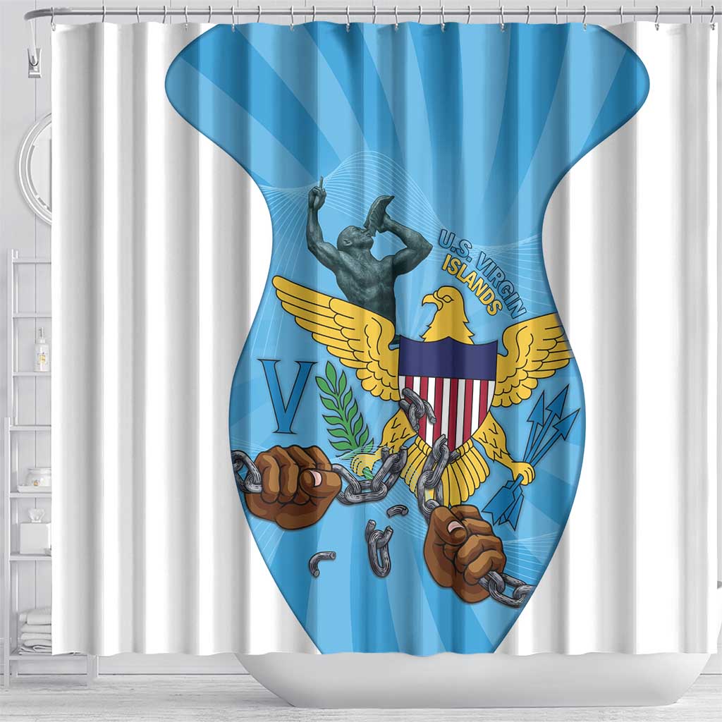 US Virgin Islands Shower Curtain Emancipation Proud Freedom Statue