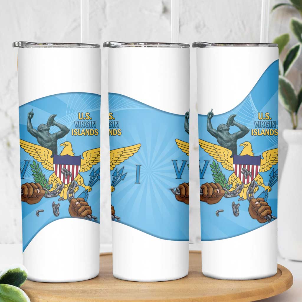 US Virgin Islands Skinny Tumbler Emancipation Proud Freedom Statue