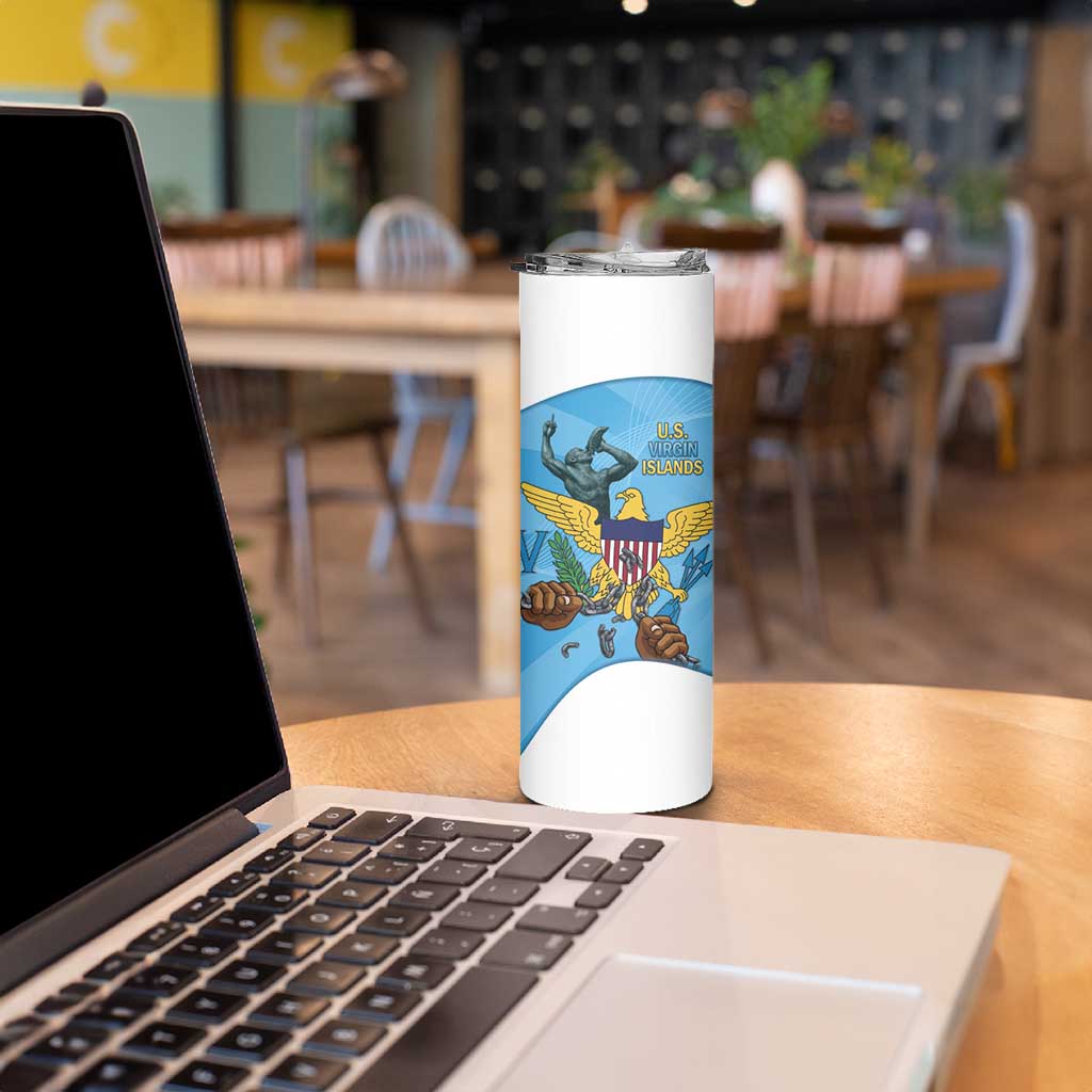 US Virgin Islands Skinny Tumbler Emancipation Proud Freedom Statue