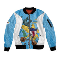 US Virgin Islands Sleeve Zip Bomber Jacket Emancipation Proud Freedom Statue