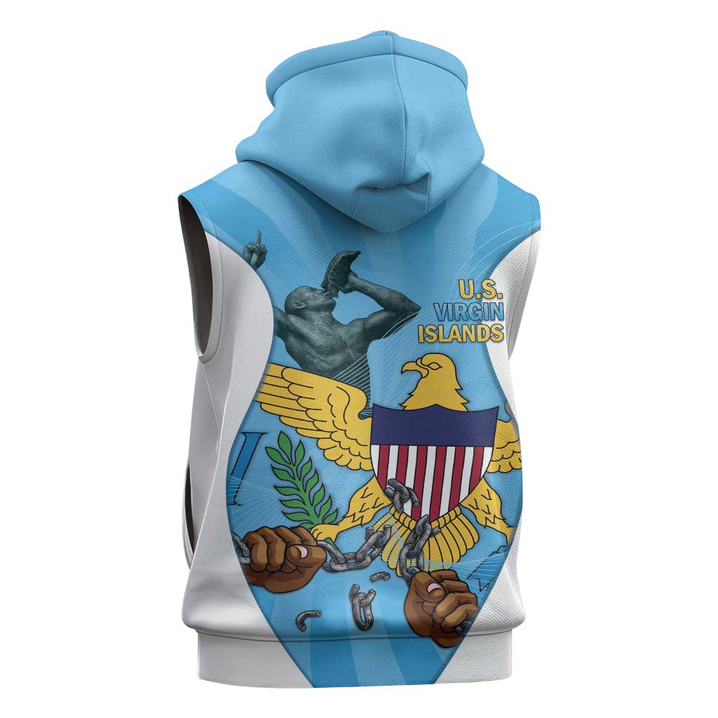 US Virgin Islands Sleeveless Zip Hoodie Emancipation Proud Freedom Statue