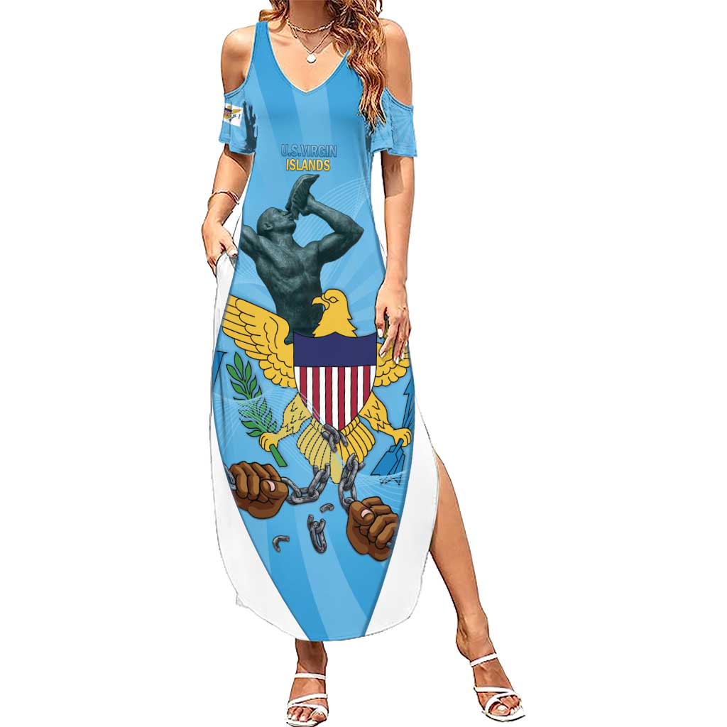 US Virgin Islands Summer Maxi Dress Emancipation Proud Freedom Statue