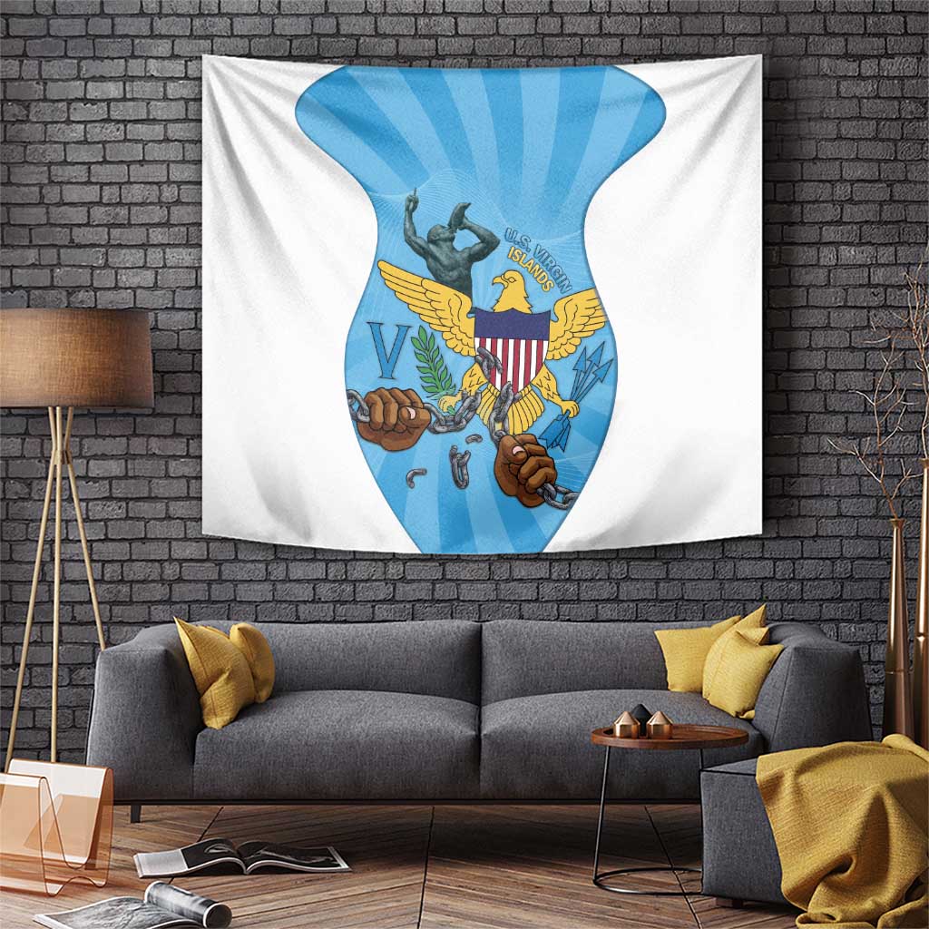 US Virgin Islands Tapestry Emancipation Proud Freedom Statue