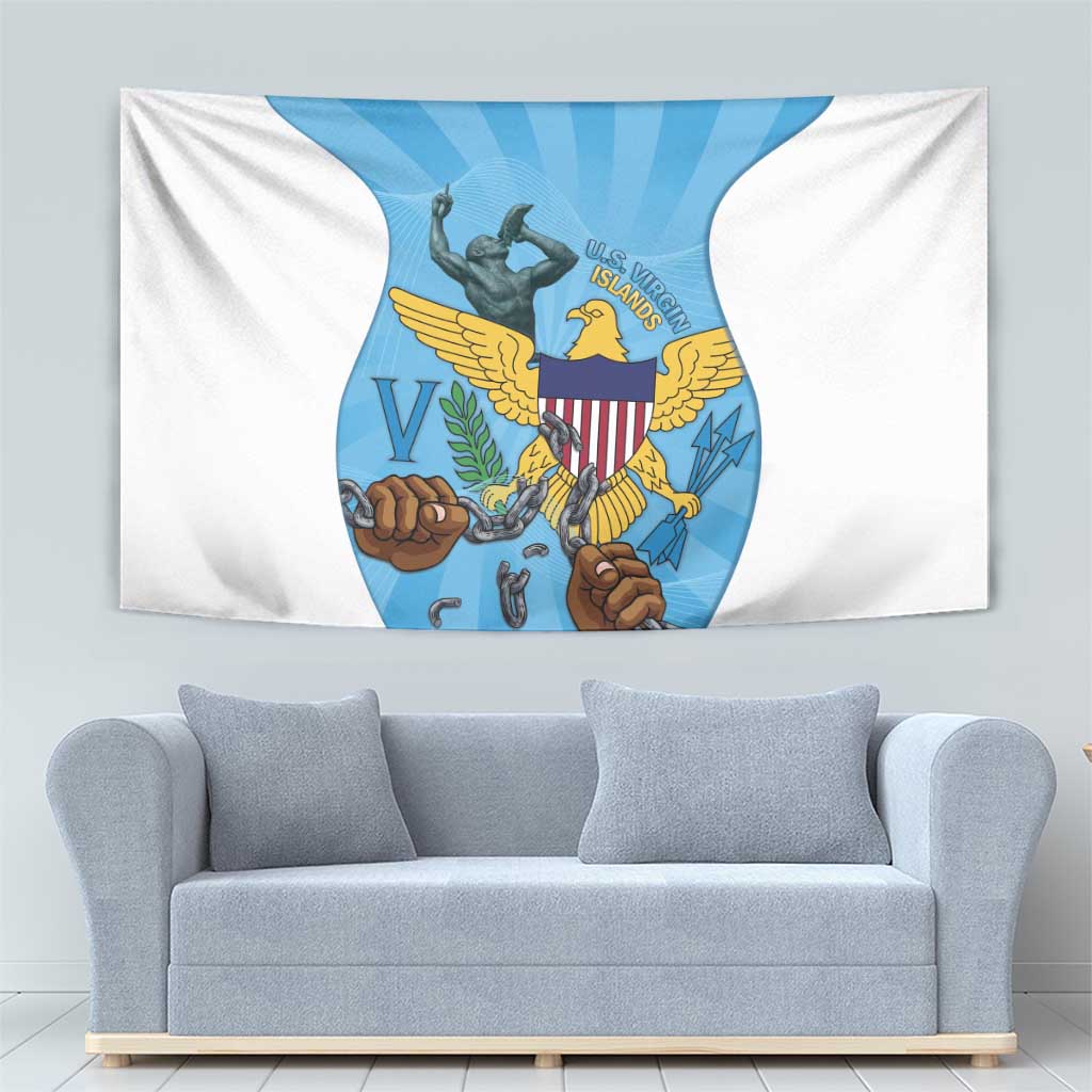 US Virgin Islands Tapestry Emancipation Proud Freedom Statue