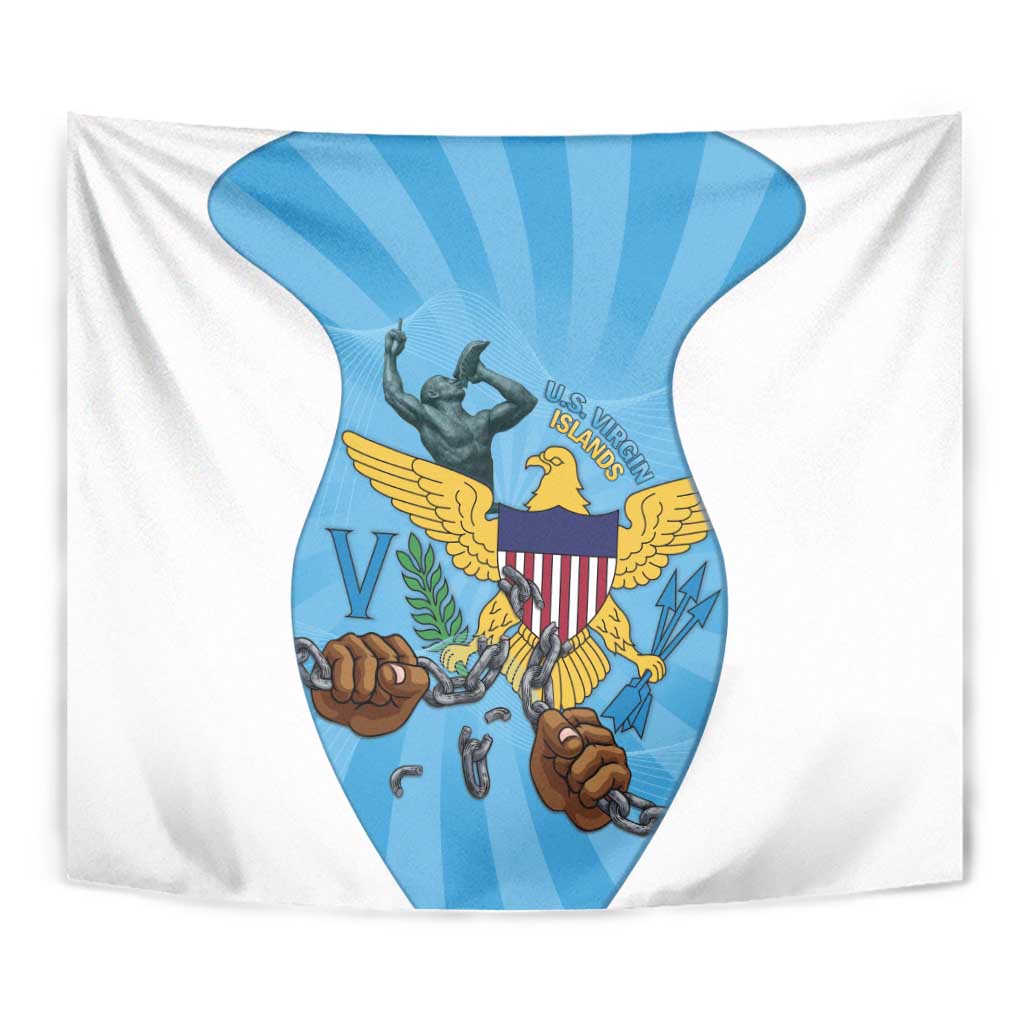 US Virgin Islands Tapestry Emancipation Proud Freedom Statue